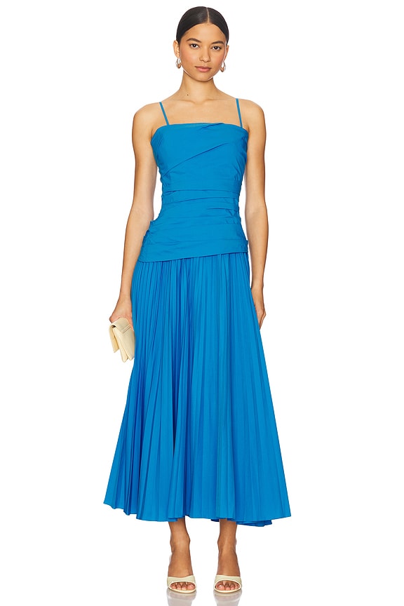 view 2 of 4 Arie Strapless Bustier Midi Dress in Oasis Blue