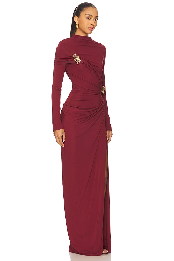 view 2 of 5 ROBE MI-LONGUE IZADORA in Cranberry