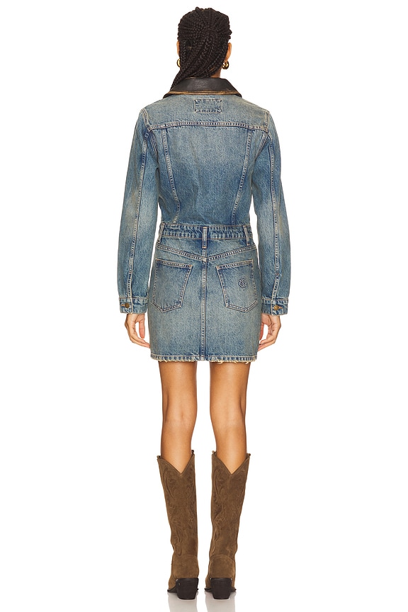 SIMKHAI Maxella Denim Jacket Mini Dress in Coney Island