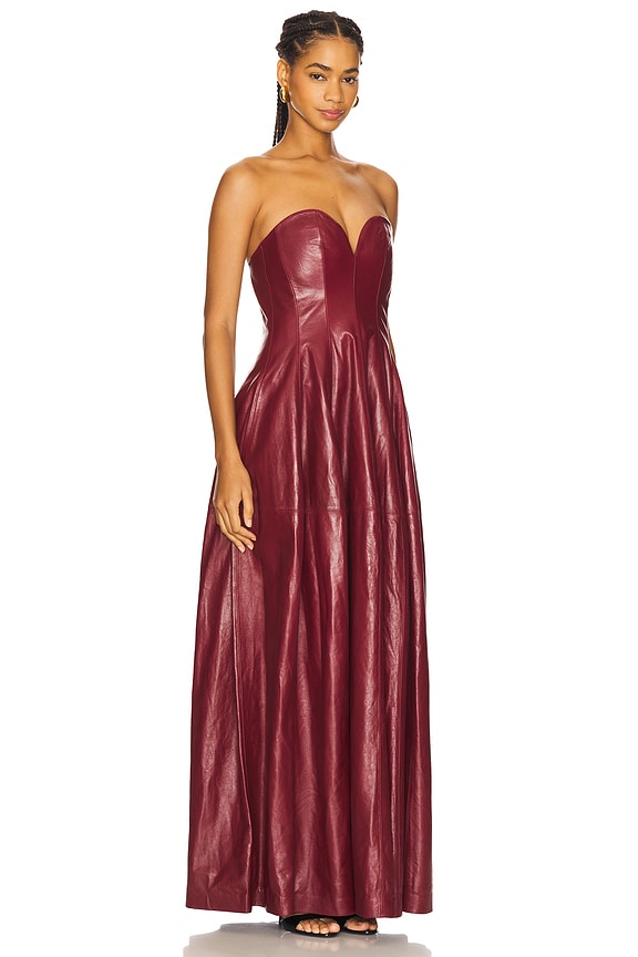 view 2 of 3 Carrington Bustier Gown in Cranberry