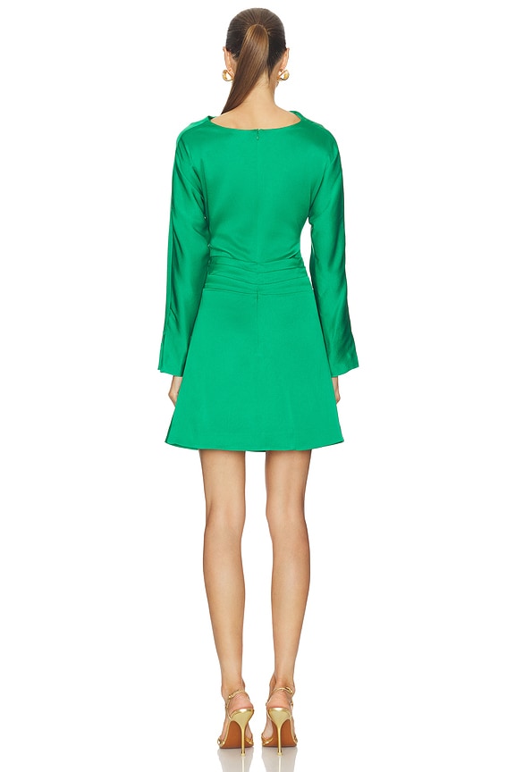 SIMKHAI Harpor Long Sleeve Mini Dress in Kelly Green | REVOLVE