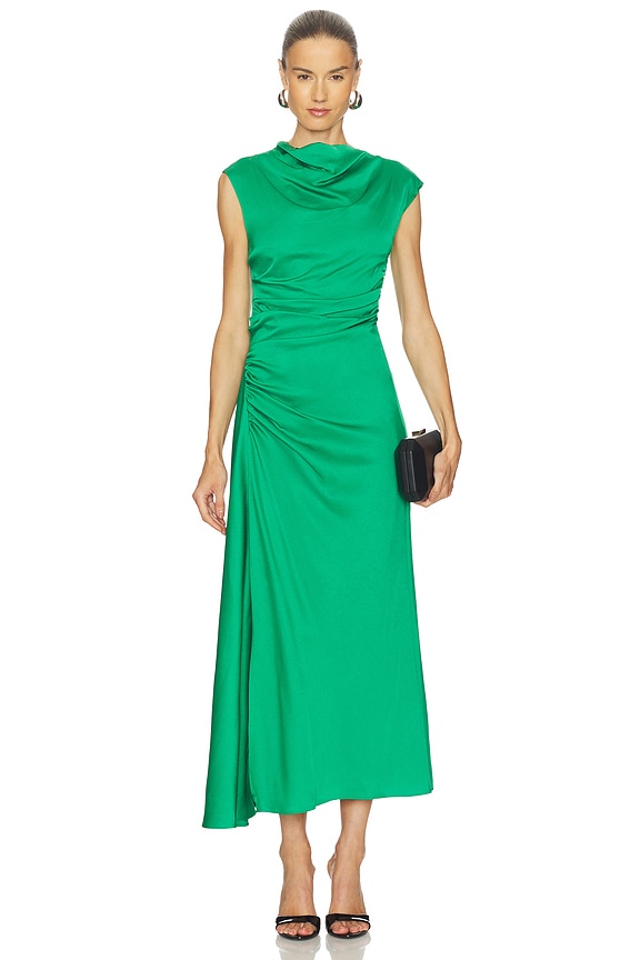 view 2 of 4 Burke Draped Mini Dress in Kelly Green