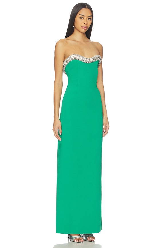 view 2 of 4 Riona Bustier Gown in Kelly Green