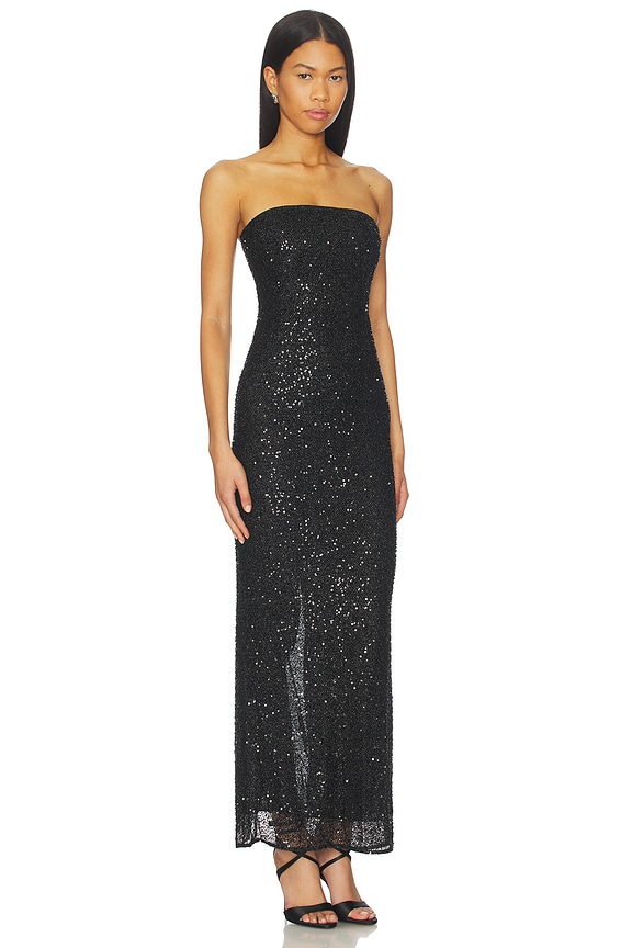 view 2 of 4 VESTIDO DE FIESTA SIN TIRANTES XYLA in Black