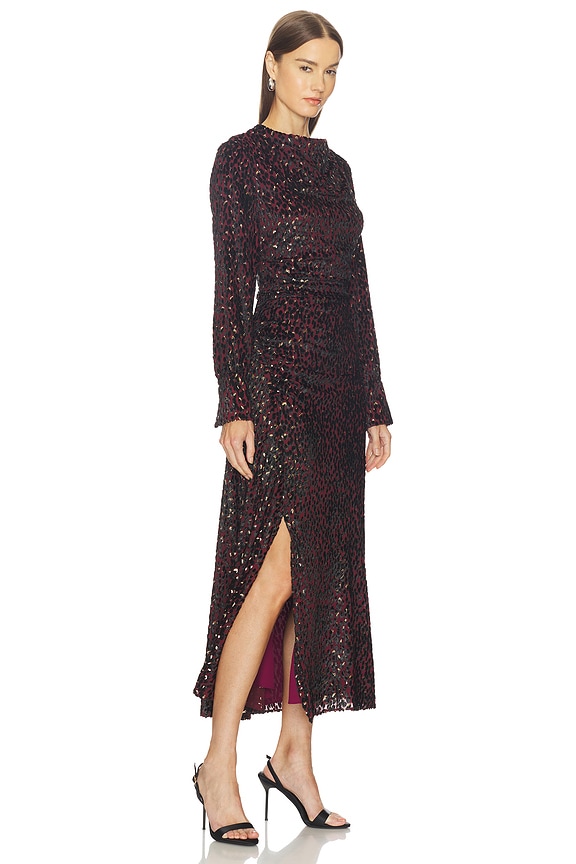 view 2 of 4 Ashby Draped Midi Dress in Oxblood Multi