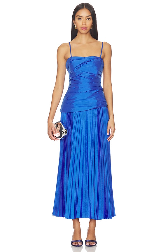 view 2 of 4 Arie Strapless Bustier Midi Dress in Cobalt Blue