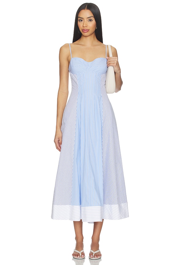 view 1 of 4 Chamberlain Cotton Midi Dress in Periwinkle Multi Stripe