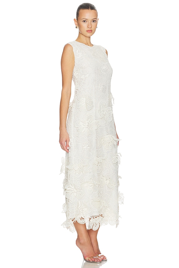 view 2 of 4 ROBE MIDI EN DENTELLE DAHLIA in White