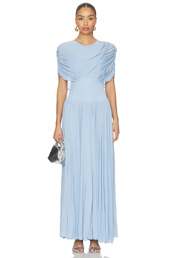 view 1 of 3 VESTIDO MIDI CON CAPA NANCIE in Tidepool