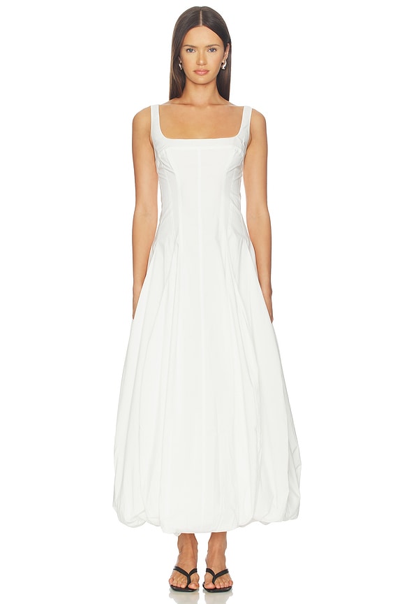 view 1 of 3 Hally Cotton Bubble Midi Dress in White