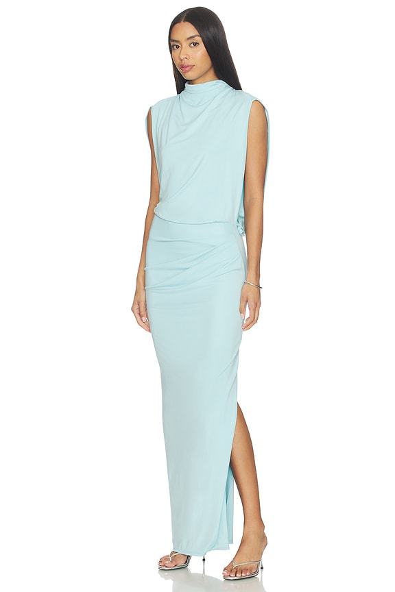 view 1 of 3 Vale Draped Jersey Midi Dress in Pool