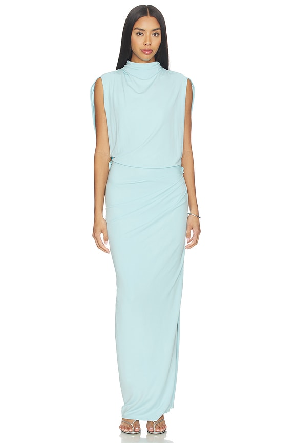 view 2 of 3 Vale Draped Jersey Midi Dress in Pool