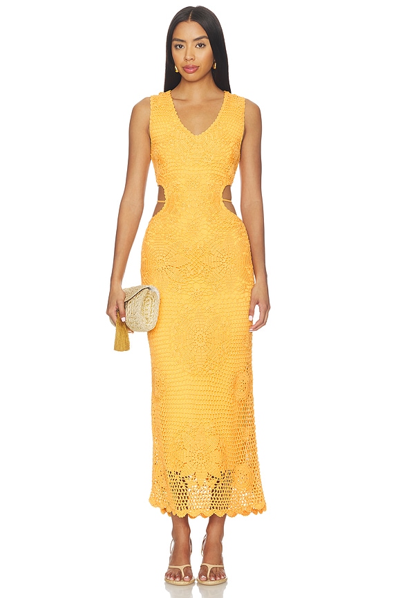 view 1 of 4 VESTIDO LYLA CROCHET MIDI in Mango