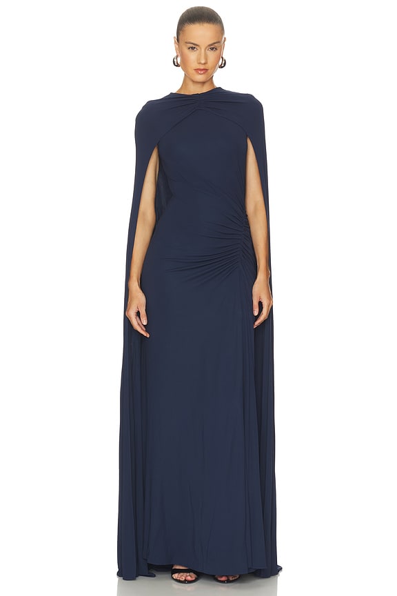 view 1 of 3 Demi Cape Gown in Midnight