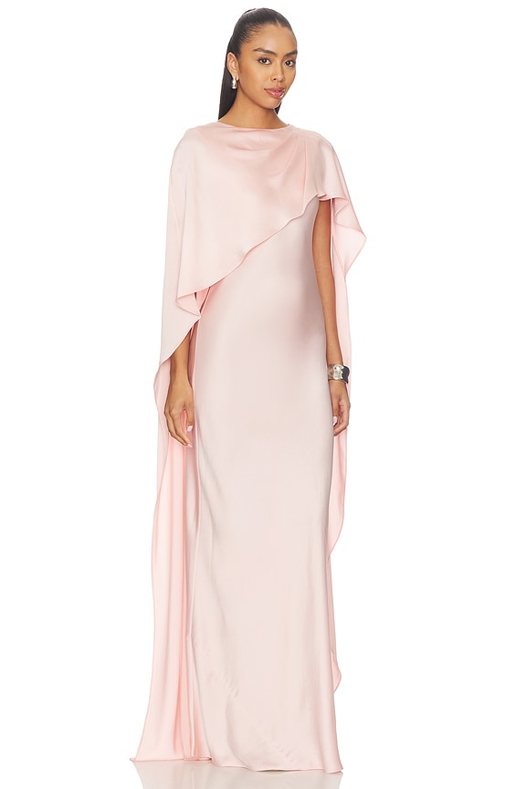 view 2 of 3 Izel Cape Gown in Bubblegum