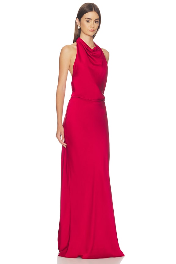 view 2 of 3 Reannon Draped Gown in Lipstick