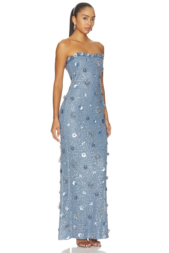 view 2 of 4 Serafina Gown in Dusty Blue