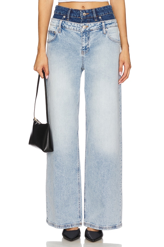 view 1 of 6 Kove Double Waistband Jean in Two Tone Del Mar