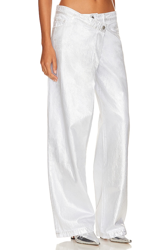 view 2 of 4 Casey Overlap Wide Leg Jeans in Silver Foil