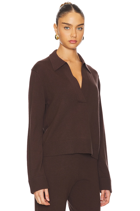 view 2 of 4 POLO DE MANGA LARGA in Chocolate