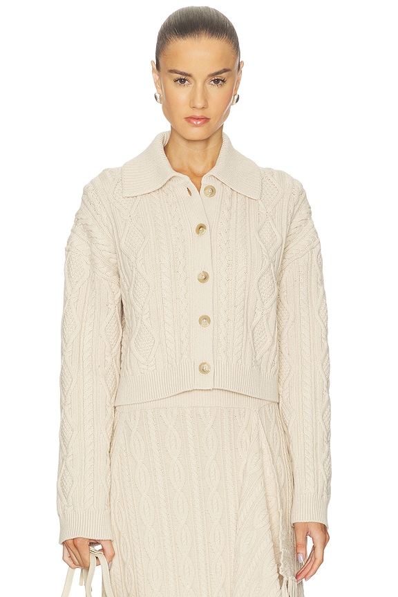 view 2 of 5 Virginia Cropped Cardigan in Sand