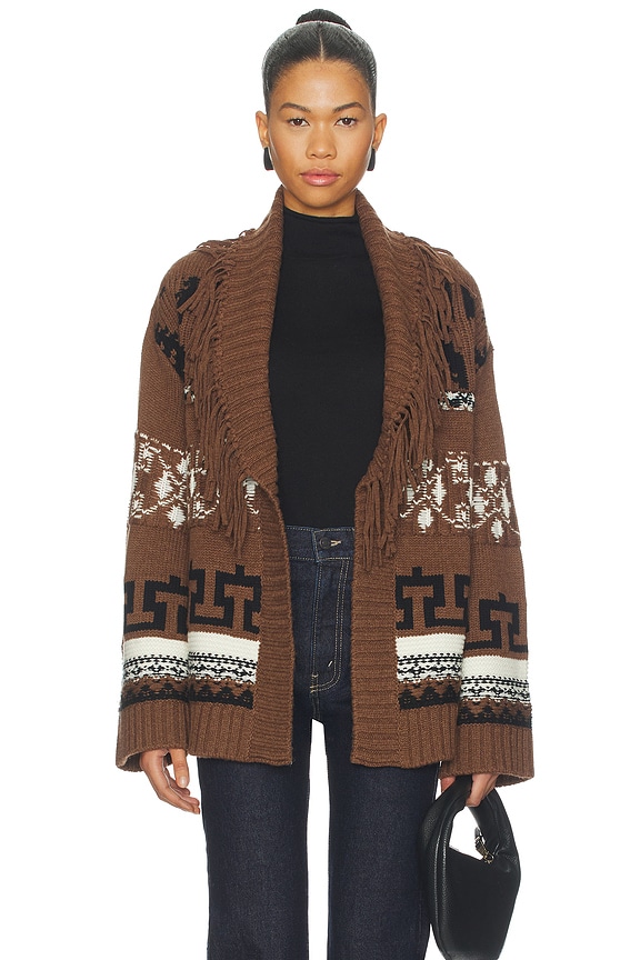 view 2 of 5 CARDIGAN DRAPÉ ELWOOD in Dark Chai Multi