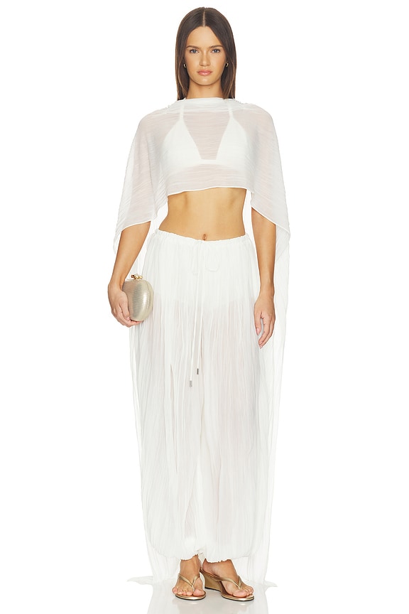 view 1 of 3 Genoa Sheer Jersey Cape in Ivory