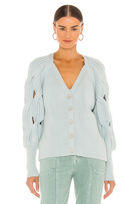 view 2 of 5 Kinley Open Cable Knit Cardigan in Tide