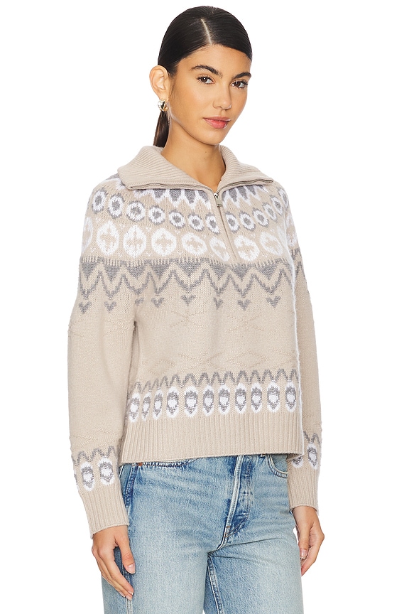 view 2 of 4 Eliah Half Zip Pullover in Dark Sand Multi