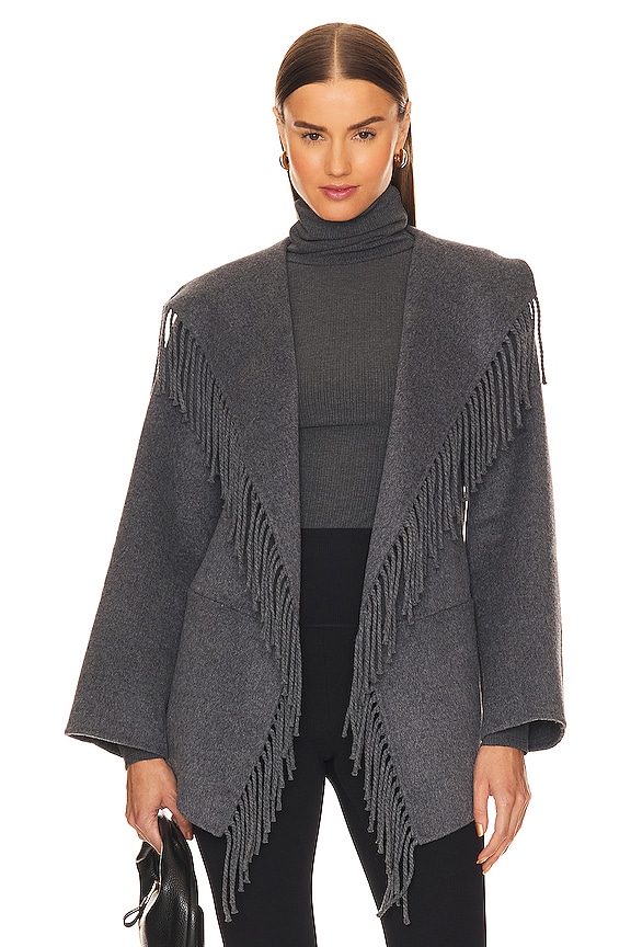 view 2 of 5 Rowen Fringe Jacket in Grey Melange