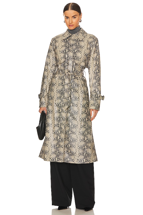 view 2 of 4 Loretta Trench Coat in Macadamia Python
