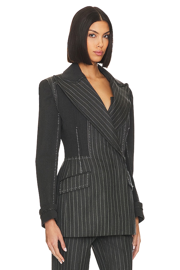 view 2 of 5 VESTE MARIPOSA in Grey Pinstripe Multi