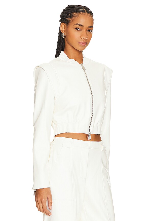 view 2 of 4 CHAQUETA BOMBER DE PIEL SINTÉTICA DOREEN in Ivory