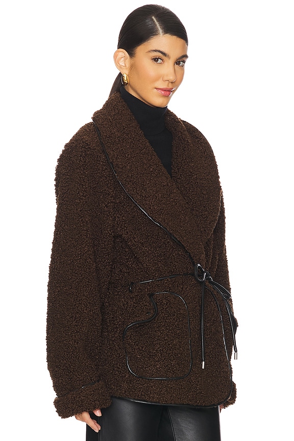 view 2 of 4 Kimia Sherpa Tie Waist Jacket in Raven