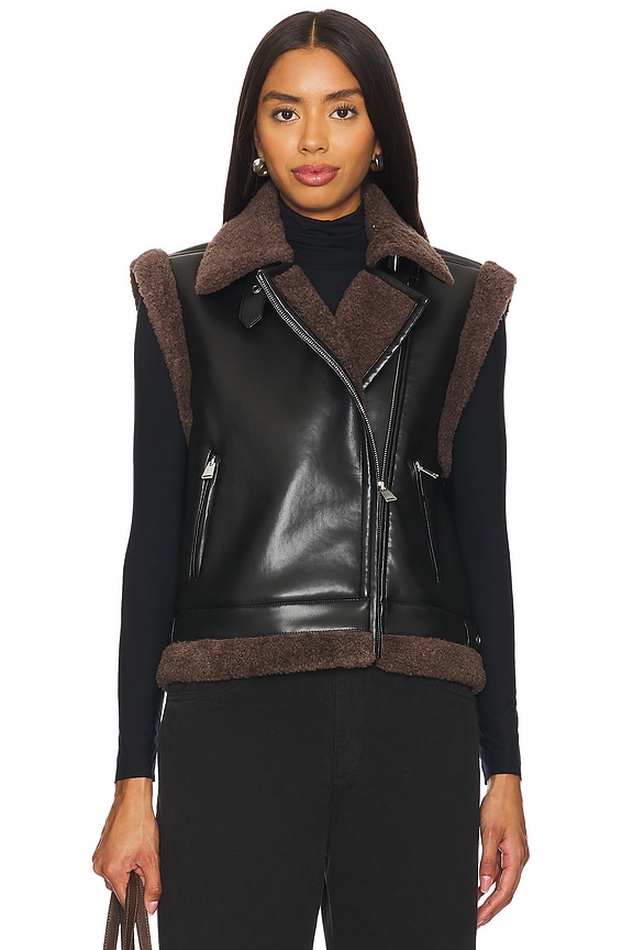 view 2 of 5 CHALECO COMBINADO CON SHERPA DANIELS in Black Chocolate