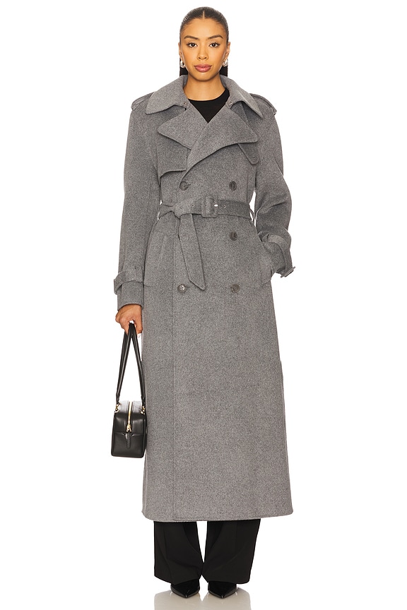 view 2 of 5 Rumi Belted Long Coat in Heather Grey