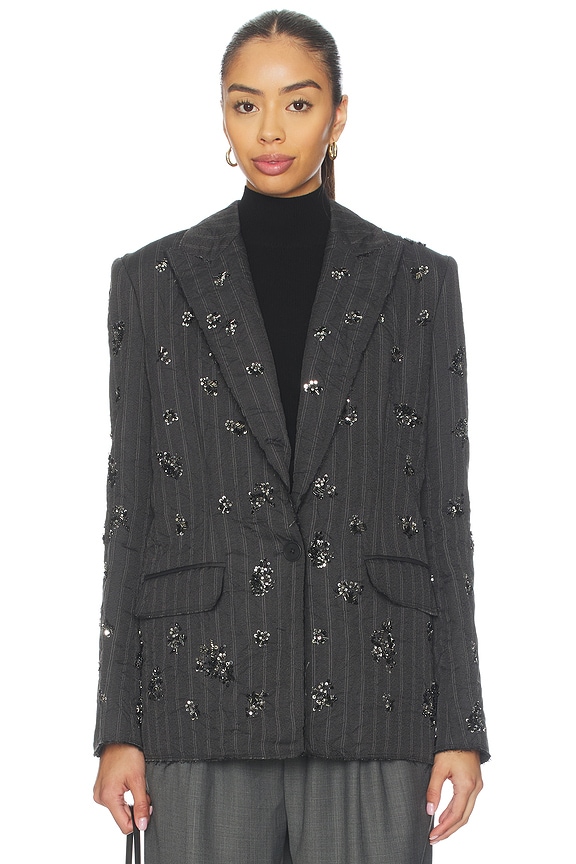 view 2 of 6 Murphy Blazer in Charcoal Stripe