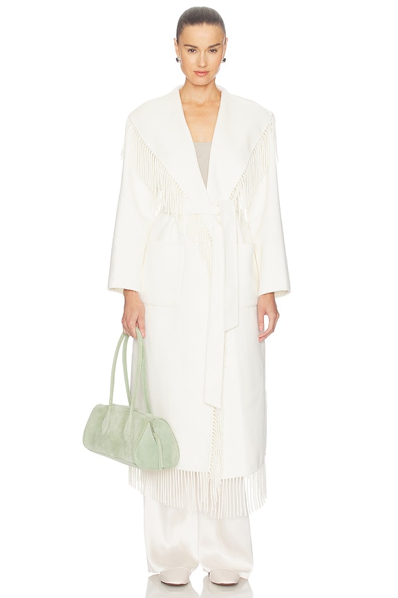view 2 of 4 Carrie Fringe Robe Coat in Frost