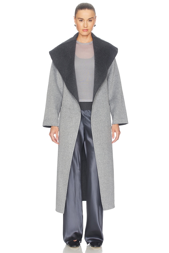 view 2 of 4 Allura Reversible Belted Coat in Charcoal Multi