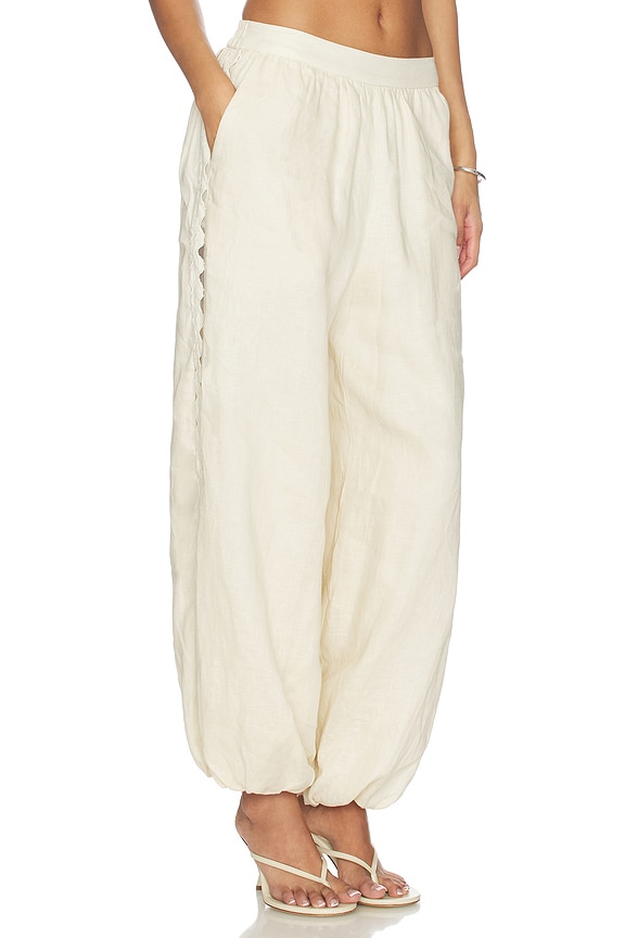 view 2 of 6 Selah Linen Lace Balloon Pant in Sand
