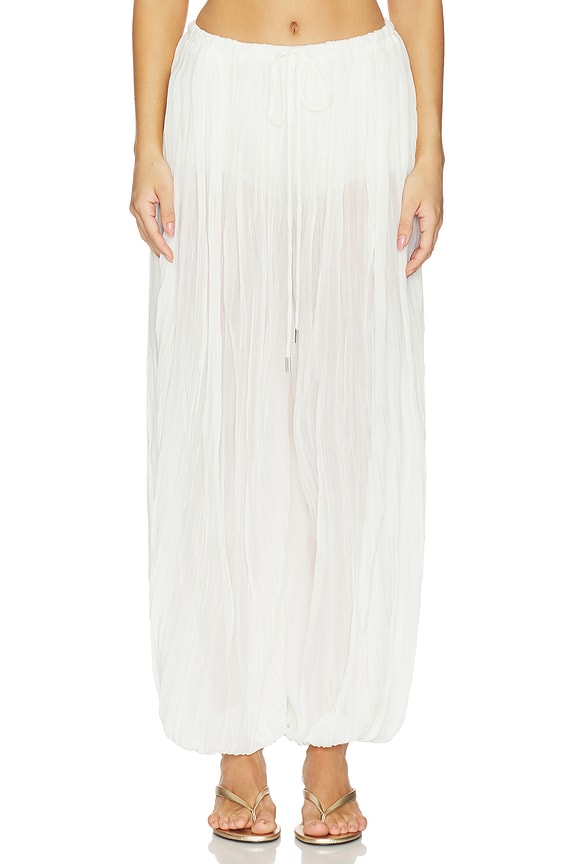 view 2 of 7 Afton Crinkle Jersey Balloon Pant in Ivory