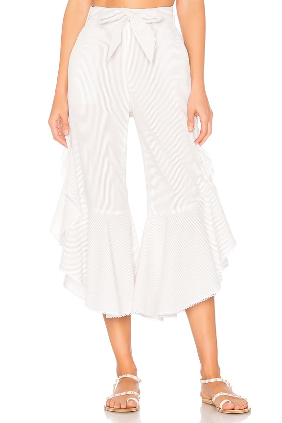 view 1 of 5 Ruffle Pant in Ecru Combo