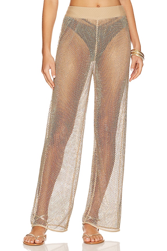 view 1 of 5 Sullivan Crystal Mesh Pant in Bronze