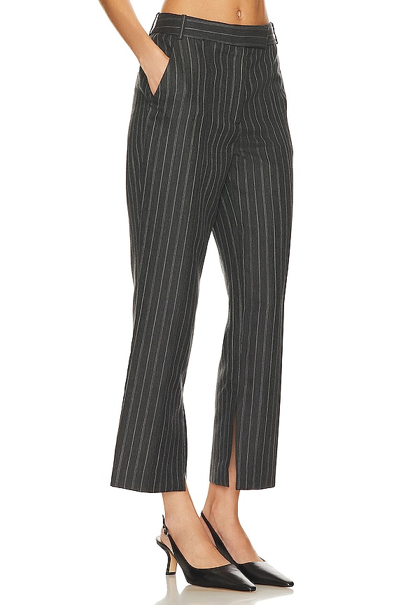 view 2 of 5 Vera Crop Pant in Grey Pinstripe