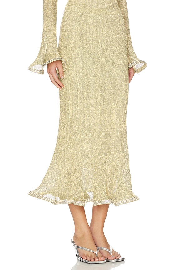 view 2 of 6 Brighton Midi Skirt in Gold