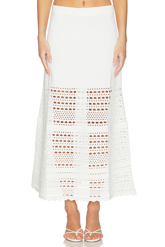 view 1 of 6 Westly Open Stitch Knit Skirt in Ivory