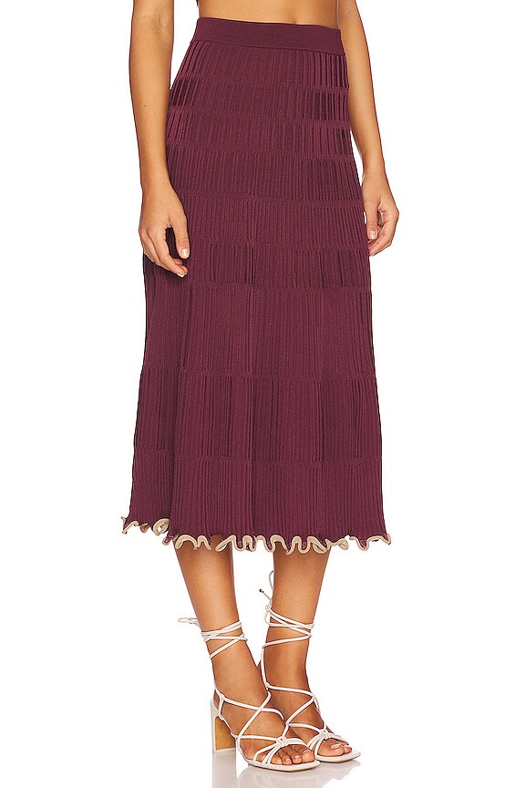 view 2 of 4 Malia Pleats Midi Skirt in Merlot