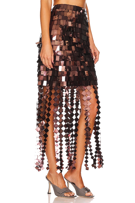 view 2 of 5 Lucee Sequin Midi Skirt in Chocolate