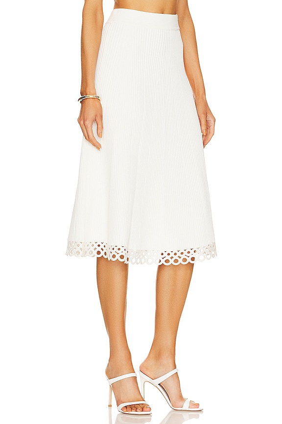 view 2 of 4 Livina Crochet Rings Midi Skirt in White