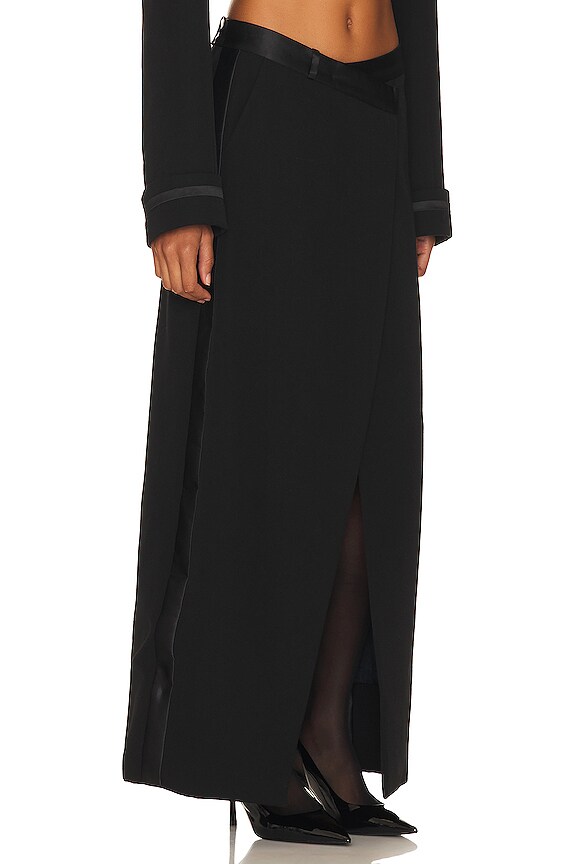 view 2 of 4 Clarisse Overlap Maxi Skirt in Black